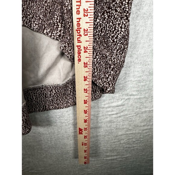 Melissa McCarthy 7 Seven Plus 2X Brown White Animal Print Exposed Zipper Blouse - Picture 8 of 8